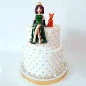 Торт "Девушка в зеленом платье"