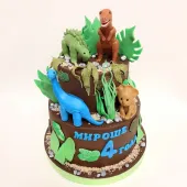 Торт "Динозавры в джунглях"