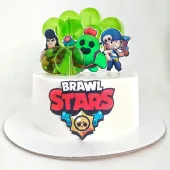 Детский торт "Brawl Stars" с леденцами и фото
