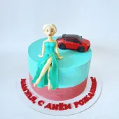 Торт с девушкой и машиной