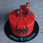 Детский торт "Человек паук на паутине"