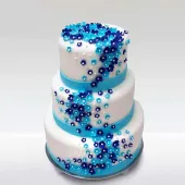 Торт с синими цветочками