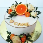 Торт с апельсинами и цветами