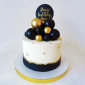 Торт "Черные и Золотые шары"