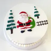 Новогодний торт "Дед Мороз с мешком"