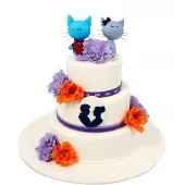 Торт "Котики в цветочках"